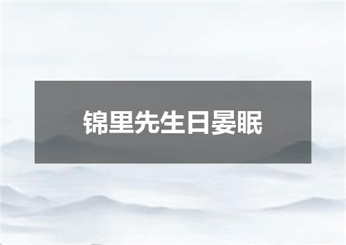 锦里先生日晏眠