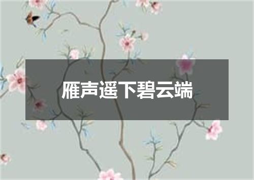 雁声遥下碧云端