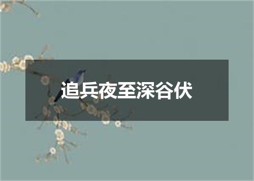 追兵夜至深谷伏