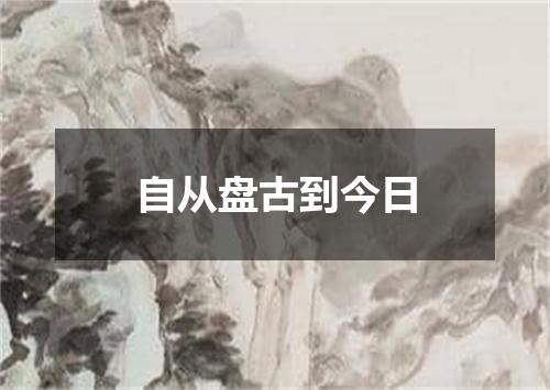 自从盘古到今日