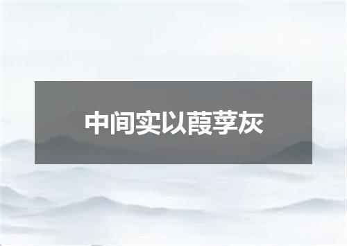 中间实以葭莩灰