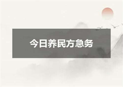 今日养民方急务