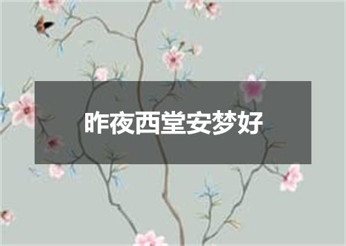 昨夜西堂安梦好