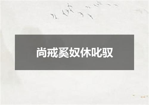 尚戒奚奴休叱驭