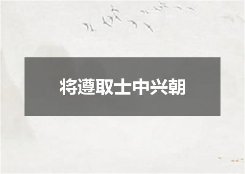 将遵取士中兴朝