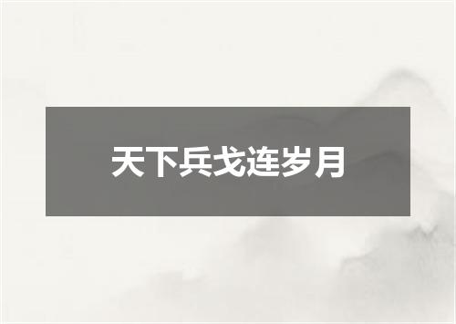 天下兵戈连岁月