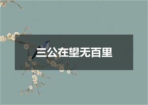 三公在望无百里