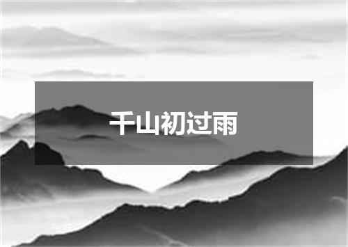 千山初过雨