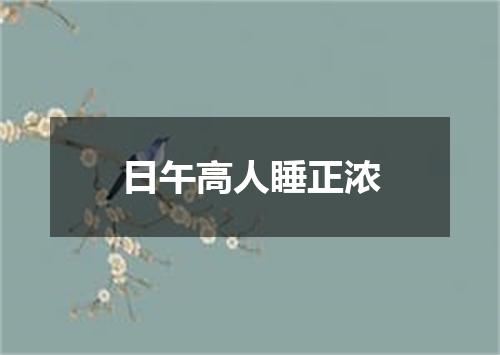 日午高人睡正浓