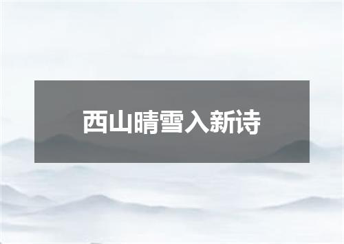 西山晴雪入新诗