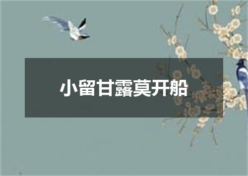 小留甘露莫开船