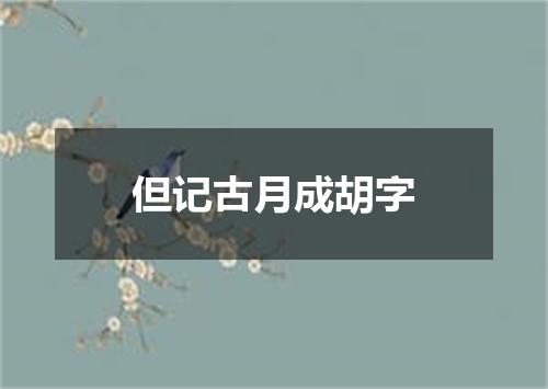 但记古月成胡字