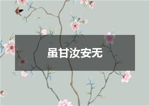 虽甘汝安无