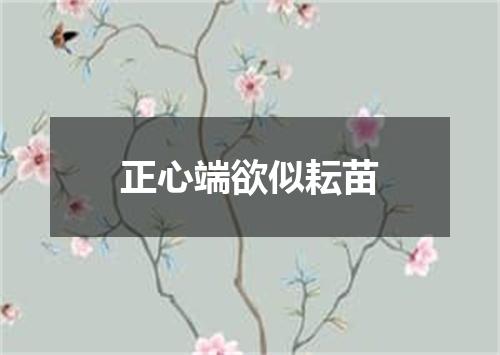 正心端欲似耘苗