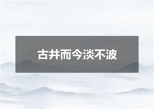 古井而今淡不波