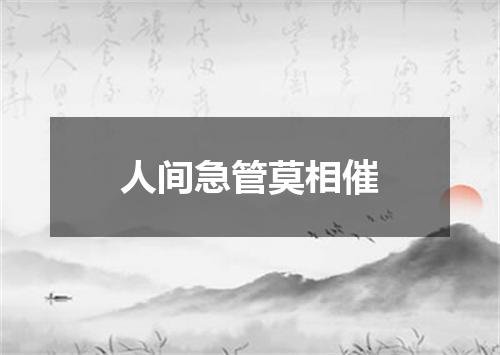 人间急管莫相催