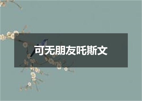 可无朋友吒斯文