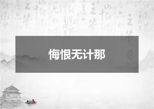 悔恨无计那