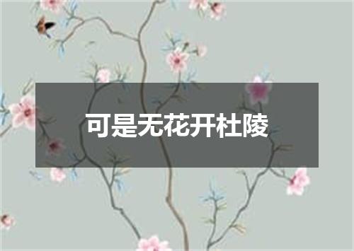 可是无花开杜陵