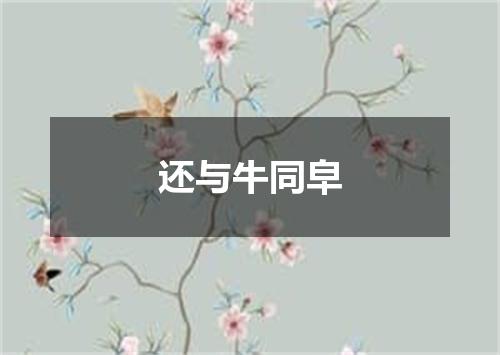 还与牛同皁