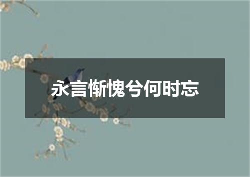 永言惭愧兮何时忘