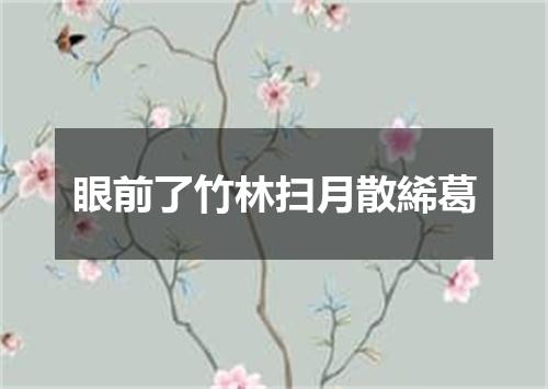 眼前了竹林扫月散絺葛