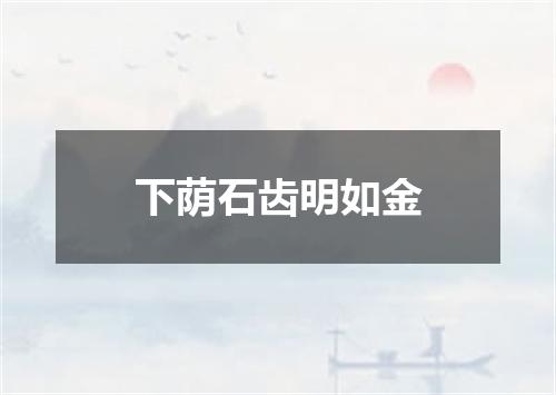 下荫石齿明如金