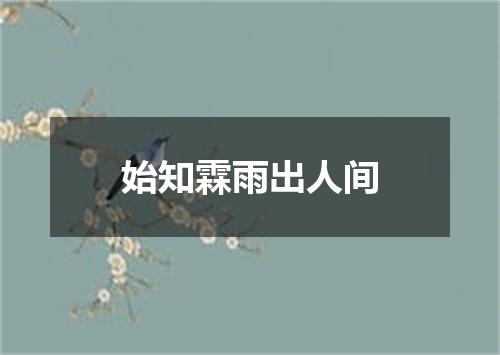 始知霖雨出人间