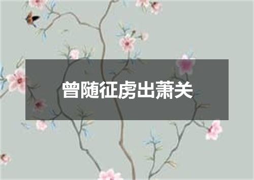 曾随征虏出萧关