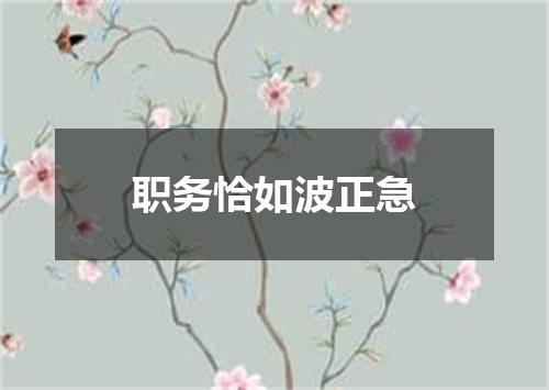 职务恰如波正急