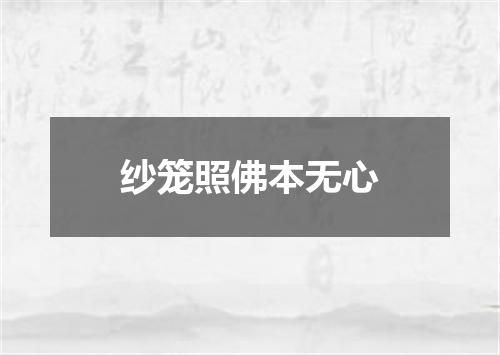 纱笼照佛本无心