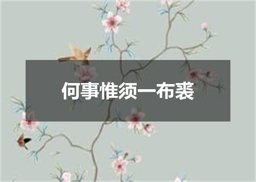 何事惟须一布裘