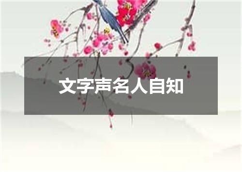 文字声名人自知