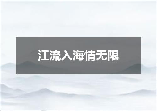 江流入海情无限