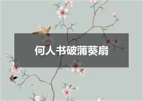 何人书破蒲葵扇