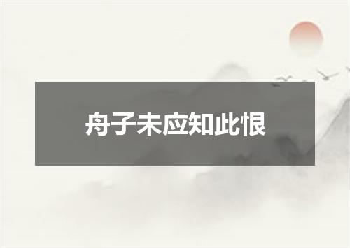 舟子未应知此恨