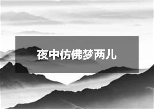 夜中仿佛梦两儿