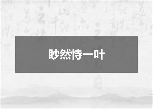 眇然恃一叶