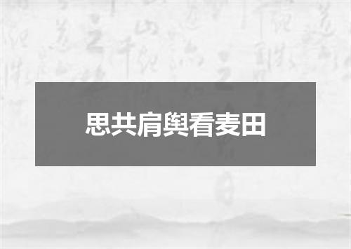 思共肩舆看麦田