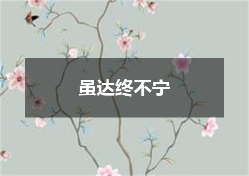 虽达终不宁