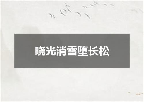 晓光消雪堕长松