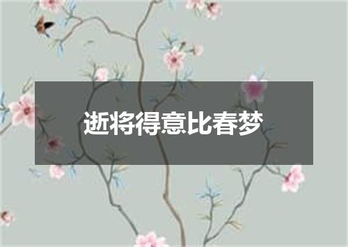 逝将得意比春梦