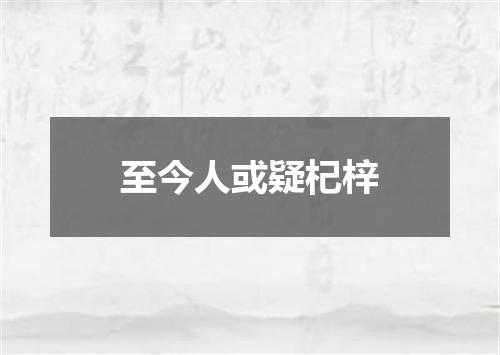 至今人或疑杞梓