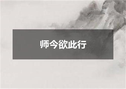 师今欲此行