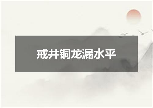 戒井铜龙漏水平