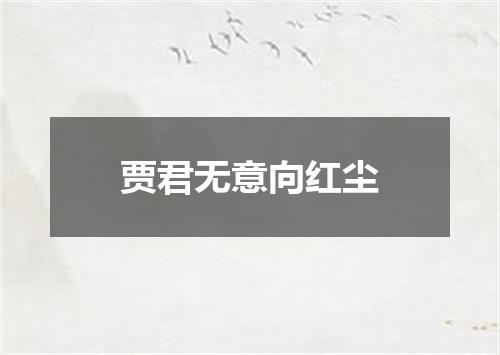 贾君无意向红尘