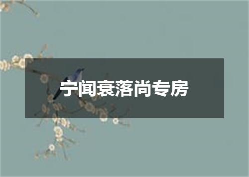 宁闻衰落尚专房