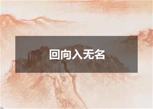 回向入无名