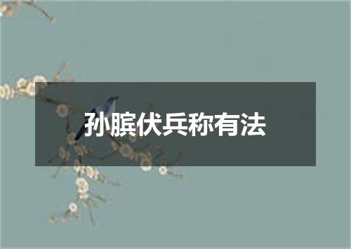 孙膑伏兵称有法