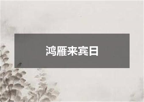 鸿雁来宾日